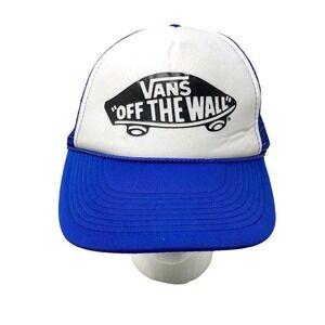 VANS  ' OFF THE WALL ' Blue White Mesh Trucker Hat Snapback by Otto Collection